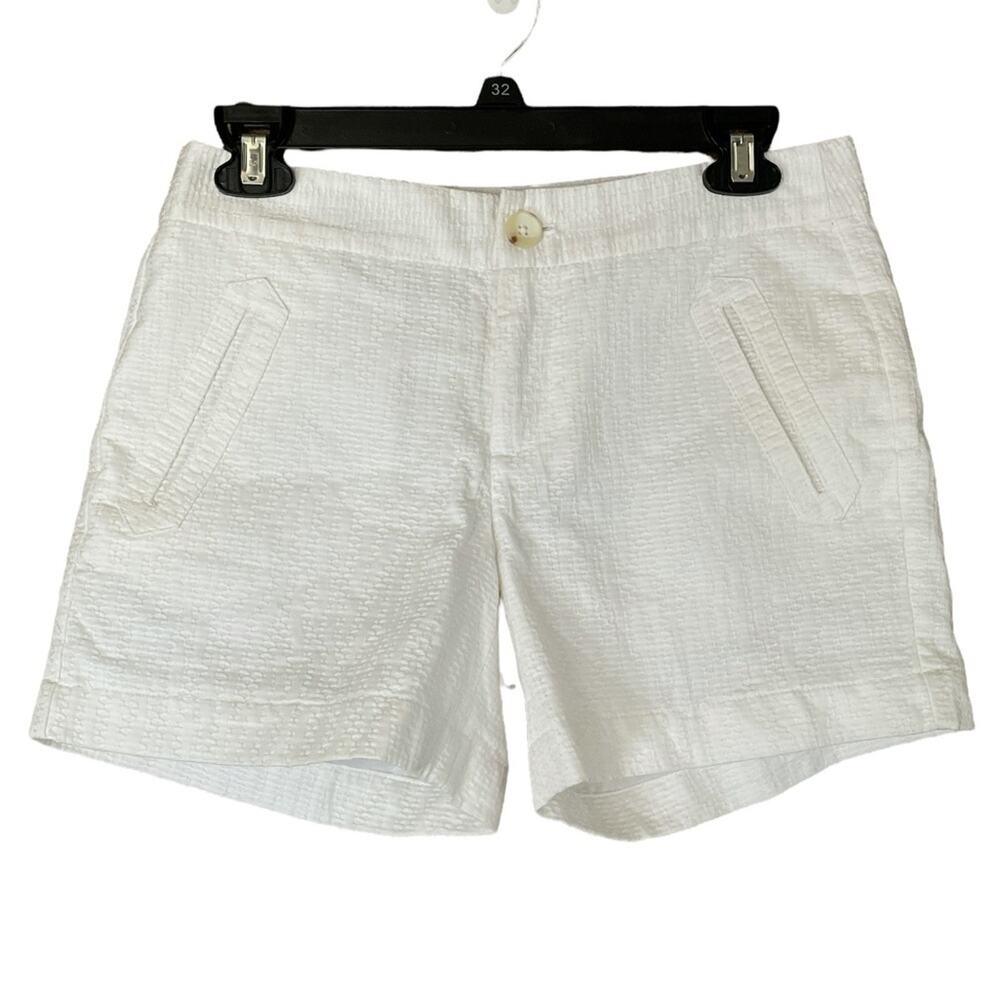 Banana Republic 4.5" Shorts White Textured Pattern Size 2 NWT